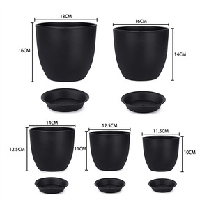 Vaso per Fiori in Plastica con Foro di Drenaggio, Sottovaso Durevole, Leggero, Ecologico, Colore Personalizzabile, Moderno per <span class=keywords><strong>Piante</strong></span> <span class=keywords><strong>da</strong></span> Interno - Product Image 3