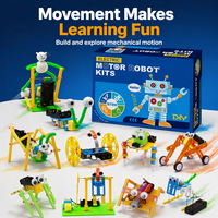 Kit Robot Listrik Plastik Berbentuk Kartun yang Dapat Dirakit, Set Eksperimen Sains STEM, Mainan Edukasi Anak, Perakitan DIY Bermotor