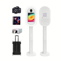 Nouvelle cabine photo DSLR/SLR pour iPad, en alliage d'aluminium, avec impression instantanée, support mobile ovale 12,9 pouces, pour 8 personnes