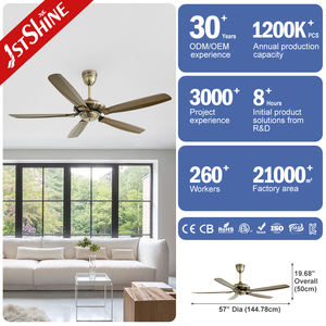 1stshine Ventilateur de plafond Style classique Télécommande Ventilateur de plafond en plastique avec moteur à courant continu - Product Image 1