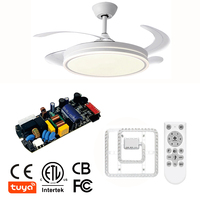Contrôleur intelligent de ventilateur de plafond à intensité variable BLDC pour moteur DC35W et module LED 40W, 100-265V, télécommande RF433 + application Tuya, ETL CB
