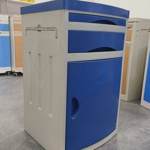 Armoire d'hôpital en plastique bleu foncé avec porte à panneau plat pour chambre et bureau - Product Image 2
