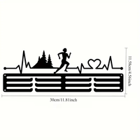 Support d'affichage de cintre de médaille de marathon de football noir support de stockage peu encombrant en fer Durable à trois couches