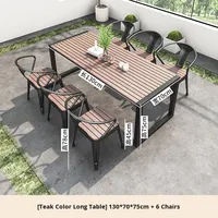 Ensemble de table et chaises de salle à manger classique et moderne à 2 places, avec pieds en métal et plateau en bois d'orme, finition de luxe par peinture poudrée