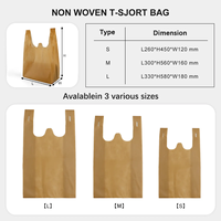 Sac de courses non tissé personnalisé le moins cher avec logo imprimé, léger, réutilisable, écologique et recyclable, type T-shirt