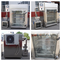 Four à fumage automatique pour saucisses 200 kg en acier inoxydable, machine industrielle de fumage, de cuisson à la vapeur et de séchage pour la transformation des saucisses