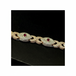 925 plata esterlina Moissanite Christian Evil Eye Infinity regalo de lujo pulsera diseño Unisex - Product Image 1