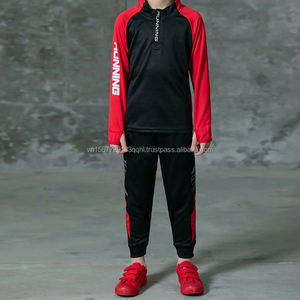 Ensemble de sport décontracté automne-hiver pour enfants, garçons et filles, tenue de classe pour étudiants, fitness, demi-zip, color block, entraînement, tenue d'équipe - Product Image 6