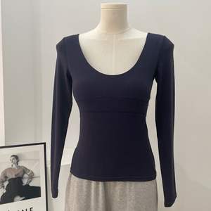 <span class=keywords><strong>BM</strong></span> haute qualité Ballet-Style femmes col rond à manches longues T-Shirt à la mode coton couche de base haut pour l'automne Yoga porter - Product Image 5