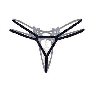 Lace Hollow Out Pearl Massage <strong>Open</strong> Crotch Less <strong>Panties</strong> Women Sexy Lingerie G-String Thongs - Product Image 5