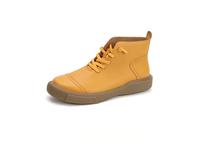 Bottes montantes pour femmes en cuir pleine fleur, à lacets, doublure en daim, semelle extérieure en caoutchouc, chaussures décontractées OEM ODM