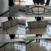 Tables et chaises pliantes réglables pour salle de sport en plein air, rectangulaires, en plastique, légères et portables