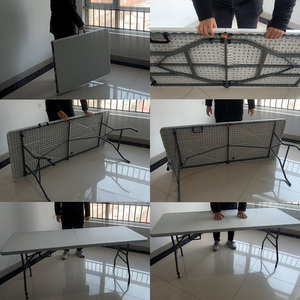 Tables et chaises de fête en vente directe <span class=keywords><strong>d</strong></span>'usine, tables pliantes réglables, tables rectangulaires en plastique, tables pliantes portables - Product Image 6