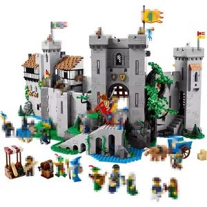 LaiNan 85666 10305 4514 buah kastil abad pertengahan the Lion Knight bangunan blok mainan puzzle hadiah liburan hadiah ulang tahun