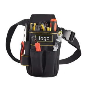 Canvas Small Tool Pocket Pouch Tool Bag with Adjustable Nylon Belt Heavy Duty Waist Work Pouch for electricians Technician