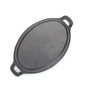 Ensemble de 3 poêles en fonte ovales pré-assaisonnées avec plateau en bois pour <span class=keywords><strong>la</strong></span> cuisine à domicile - Product Image 5