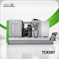 Torno CNC TCK56Y con eje Y, GSK988TA, torreta motorizada BMT55 de 12 estaciones, mandril hidráulico de 10 pulgadas, para torneado y fresado combinado