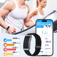 Gelang Pintar Android Ultra-ringan G69 Tanpa Layar dengan Tali Logam Silikon, Pengukur Oksigen Darah, Detak Jantung, HRV, Pedometer, Pelacak Kebugaran