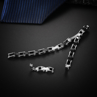 Bracelet en acier inoxydable 316 de style élégant et digne avec zircone cubique 5A, bijoux faits à la main pour homme, réglable