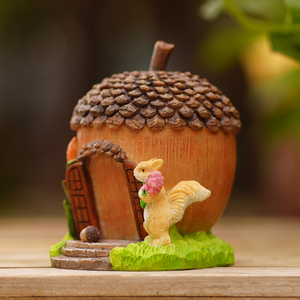 Maison miniature créative Orange Cottage, décoration de jardin, bonsaï, maison en forme de gland, ornement de bureau, cadeau d'anniversaire pour un ami - Product Image 4