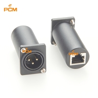 Adaptateur D-Series XLR 3 broches mâle encastrable vers RJ45 femelle pour systèmes de communication audio et de contrôle, panneau de montage en rack