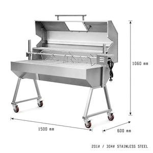 <span class=keywords><strong>Asador</strong></span> <span class=keywords><strong>de</strong></span> <span class=keywords><strong>Carbón</strong></span> <span class=keywords><strong>de</strong></span> Acero Inoxidable con Tapa para Asar Cordero Entero, <span class=keywords><strong>Asador</strong></span> <span class=keywords><strong>de</strong></span> Cerdo con Ruedas - Product Image 4