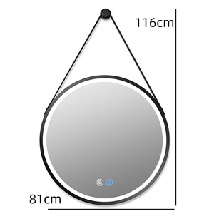 Espejos redondos para baño <span class=keywords><strong>Espejo</strong></span> de pared circular con retroiluminación LED con <span class=keywords><strong>cuerda</strong></span> colgante - Product Image 6