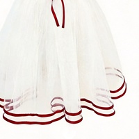 Robe de tutu de ballet romantique pour filles S0067, corsage rouge, manches bouffantes, jupe en tulle blanc, costume de ballet classique Copellia