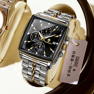 Montre BINBOND 911 pour homme, montre-bracelet étanche, lumineuse, de luxe, chronographe carré, quartz, montres pour hommes - Product Image 3