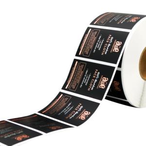 Étiquette de bouteille de vin personnalisée texturée en relief avec feuille d'or UV en cuivre - Product Image 2