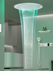 Juego de Ducha <span class=keywords><strong>MYN</strong></span> con Cabezal de Ducha Oculto en la Pared, Temperatura Constante, Pantalla Digital, Luz Ambiental de Cobre, para el Hogar - Product Image 2