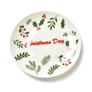 Vente en gros d'assiettes à gâteau doubles <span class=keywords><strong>de</strong></span> Noël personnalisées, <span class=keywords><strong>plat</strong></span> <span class=keywords><strong>de</strong></span> service en céramique avec logo personnalisé - Product Image 5