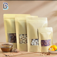 Sachet Doypack en papier kraft anti-humidité avec fenêtre et fermeture Ziplock pour emballage alimentaire (fruits, noix, épices) - Fournisseur Lebei