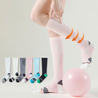 Chaussettes de compression antidérapantes à haute élasticité pour le yoga et le Pilates, avec semelle en tissu éponge respirant, très vendues