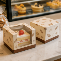 Boîte de présentation carrée pour pâtisserie, résistante à la graisse, en carton blanc, emballage pour desserts de café, fourniture de marques privées