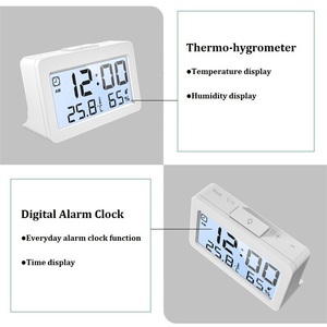นาฬิกาตั้งโต๊ะดิจิตอลสีดำพร้อมจอแสดงผล <span class=keywords><strong>LED</strong></span> และคุณสมบัติการแจ้งเตือนที่ส่องสว่างเครื่องวัดอุณหภูมิและแสดงวันที่สำหรับตกแต่งบ้าน - Product Image 5