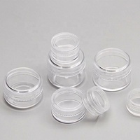 Vente en gros de pots en plastique PS ronds de 5g, 10g, 20g pour échantillons de crème cosmétique, poudre de paillettes pour le nail art