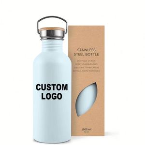 Botella de Agua Deportiva de Acero Inoxidable con Logotipo Personalizado, Multi-Capacidad, Sin Aislamiento, con Asa Metálica, Ecológica, Diseño Unisex - Product Image 1