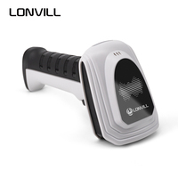 Escáner de Código de Barras Inalámbrico LONVILL de Largo Alcance (80m), 2.4G, 2D, con Batería de 2000mAh para Inventario de Almacén