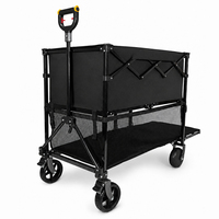 Carro de Camping Eléctrico de Dos Niveles, Plegable, 400L, 150kg, Resistente, con Extensión de Puerta Trasera para Directores de Cine, Jardín, Playa