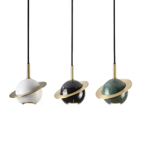 Luminaire suspendu LED créatif en marbre pour salon salle à manger décoration intérieure de la maison lustre de plafond LED Planet