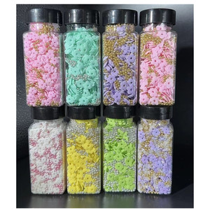 Youyu 2024 Hiasan Kue Mewah Manis yang Dapat Dimakan, Manik-manik Gula Emas, Bunga Gula Perak, Taburan Kue untuk Memanggang, Dekorasi Bola Emas - Product Image 1