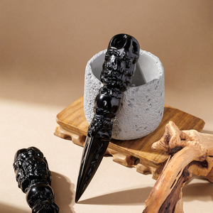 Vajra Phurba en <span class=keywords><strong>Obsidienne</strong></span> Naturelle Sculpté à la Main, Bâtonnet de Guérison en Cristal pour la <span class=keywords><strong>Protection</strong></span> Énergétique et la Décoration Spirituelle (Vente en Gros) - Product Image 3