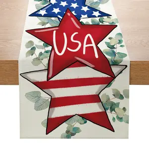 2024 New Independence Day Printed Table Flag American Living Room Table Decoration Cloth Table Runner