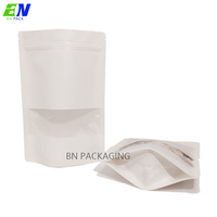 Stock de sacs recyclables en papier kraft brun Doypack pochette fenêtre sulfurisée pour sucre thé emballage d'aliments pour animaux de compagnie pour sérigraphie Logo