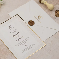 Ensemble de papeterie de mariage personnalisé haut de gamme avec enveloppes, papier fantaisie, estampage à chaud, expédition rapide des échantillons