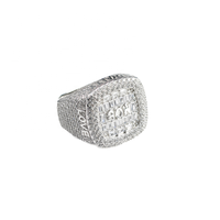 Hip Hop Fine Jewelry GRA Iced Out VVS Moissanite Emerald Cut 925 Sterling Silver Pass Diamond Tester Letter MOB Ring for Men