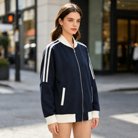 Veste universitaire personnalisée pour hommes et femmes, à blocs de couleur, avec fermeture éclair, manches longues, style baseball, uniforme d'équipe scolaire