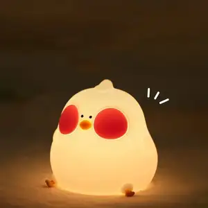 Creative New Goo Goo Chicken Silicone Lamp Children's Cute Colorful Ambient Light Baby Sleeping Rechargeable Pat Night Lights