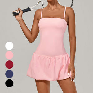 DCK-1086 теннисное платье без рукавов с регулируемыми бретельками, юбка для гольфа, Женская теннисная одежда с карманом - Product Image 4